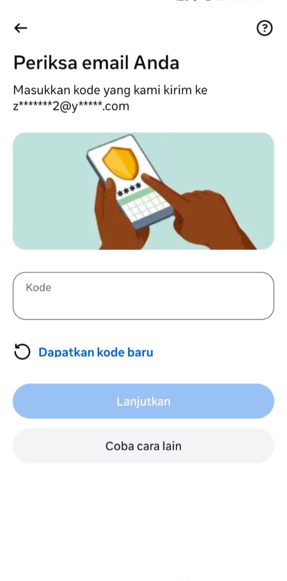 Layar Periksa email Anda